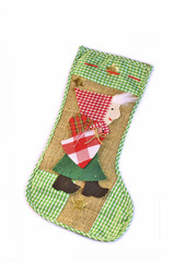 calza della befana su sfondo bianco