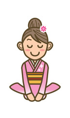 正月 年賀状 着物
