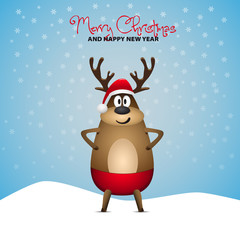 Cute lovely Santa reindeer