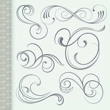 Decorative Vintage Floral Curls