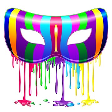 Carnival Mask Psychedelic Rainbow-Maschera Colore Psichedelico