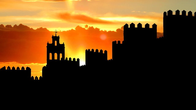 Spain Avila walls sunrise