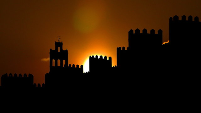 Spain Avila walls sungliding