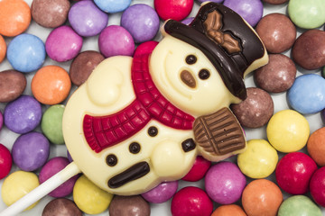 Fototapeta na wymiar White Chocolate Snowman