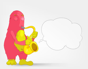 Funny Monster. Saxophonist.