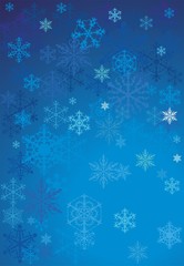 Vector Christmas snowy background (blue)