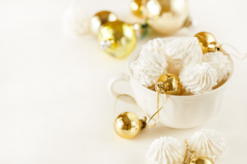 meringue cookies on Christmas table