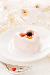 Heart-shaped dessert for Valentine's Day