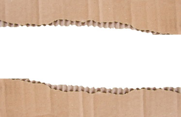 Cardboard frame on white background