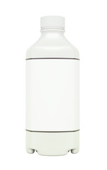 White plastic bottle for fluid or drugs isolated