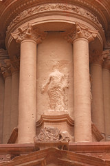 Fototapeta premium center of facade Al Hazneh with bullet traces