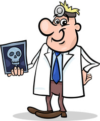 cartoon doctor illustration with xray