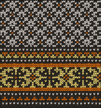 Vector imitation of the knit sweater/mittens pattern