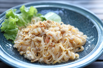 Thai food padthai fried noodle with shrimp