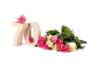 Age in figures on a bed of roses