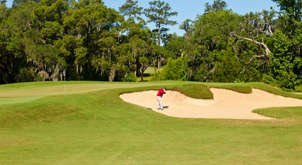 Golfer in Sand Trap