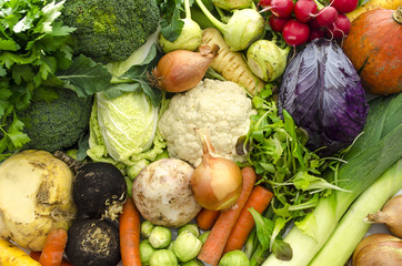 Top view of vegetables