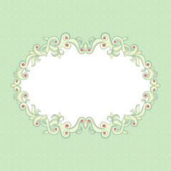 Beautiful floral frame on a green background