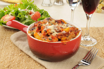 Three meat marinara bake