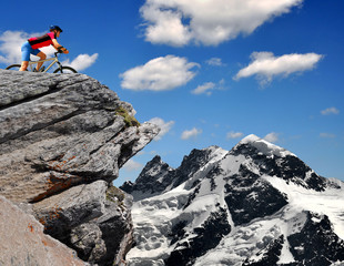 biker in the Swiss Alps