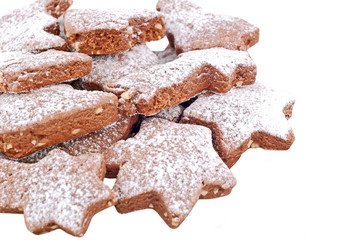 Christmas chocolate cookie, isolated on white background