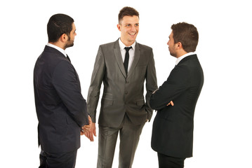 Happy business men conversation