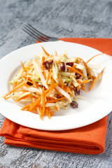 Carrot, kohlrabi, apple and cranberry salad