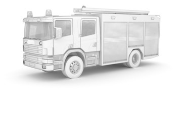 Feuerwehr Einsatzfahrzeug (weiß freigestellt)