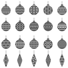 Christmas balls icons collection