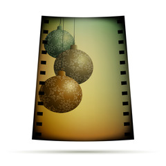 Negative film with xmas balls