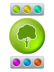 Tree on green button