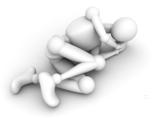 white sleeping 3d man person