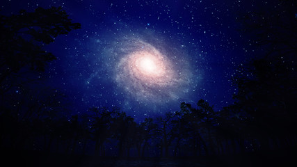 Fototapeta na wymiar Nocny widok galaktyki spiralnej
