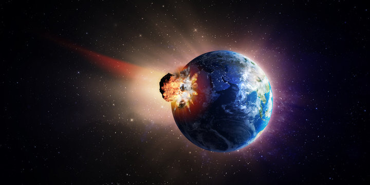 asteroid destroying earth wallpaper