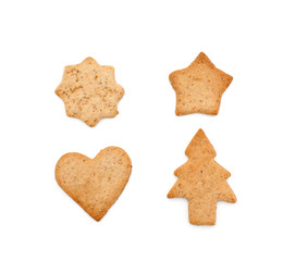 gingerbread cookies isolated on white background