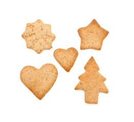 gingerbread cookies isolated on white background