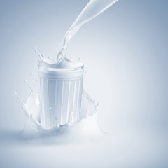 Fresh milk in the glass