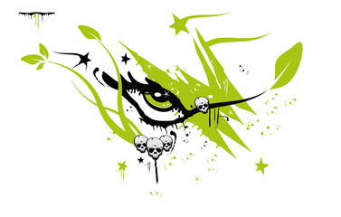 Green power ecology eco warrior street art graffiti logo