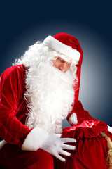 santa claus with his gift bag