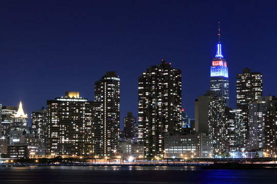 Midtown Manhattan Skyline At Night, New York City