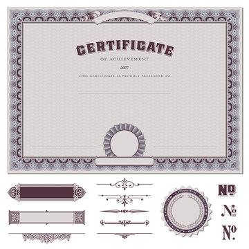 certificate template and additional design elements