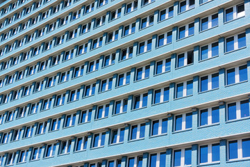 Blue building in former GDR Berlin