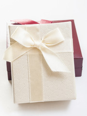 white gift box on white background