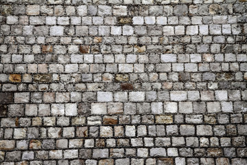 Stone wall in close up