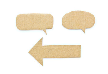 Bubble tag and arrow recycled paper.