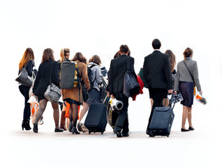 The group of young people.