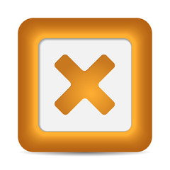 Obraz premium Orange glossy web button with delete sign