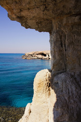 Sea caves near Cape Greko. Cyprus