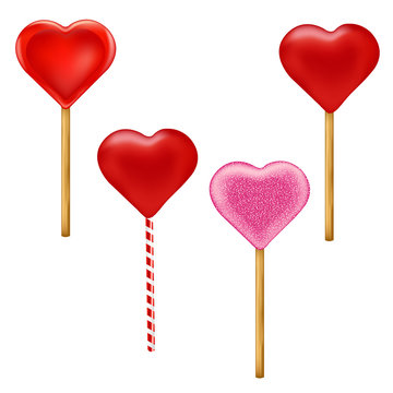 Lollypops Form Of Hearts Set