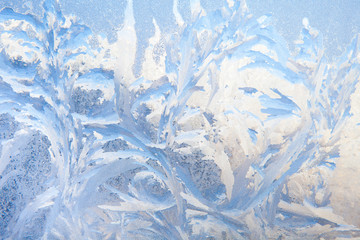 background of painting on the frozen window by frost - nobody